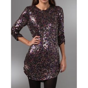 Parker  3/4 length sequin multicolor dress 4